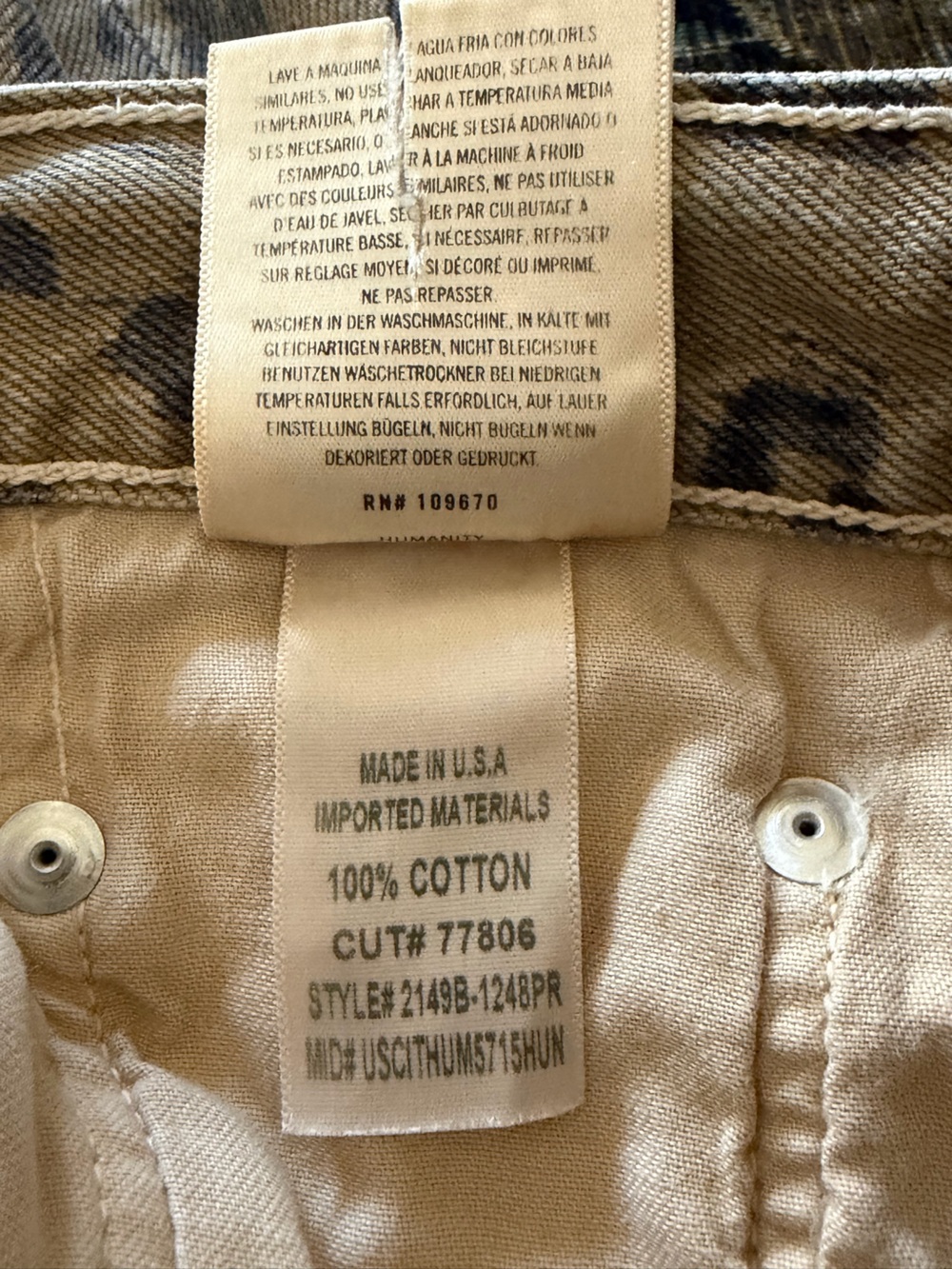 Citizens of Humanity Miro Relaxed Barrel Jeans Sepia Cheetah Leopard Print 26 - Picture 8 of 11